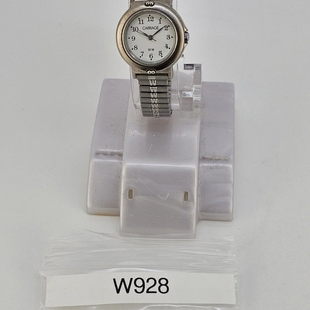 Carriage Timex Women's Watch 25MM White Dial Gray Expansion Band‎ 6